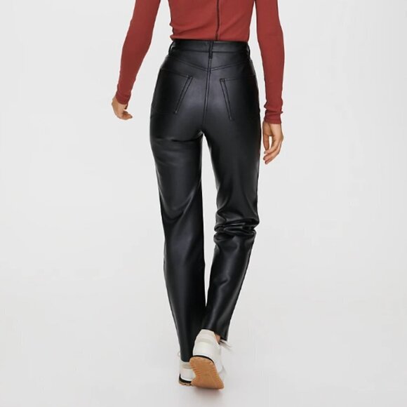 Aritzia Wilfred Free Melina Vegan Leather Straight Leg Pants - Picture 2 of 9
